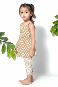 Set of 2 - Jasmine Brown Handblock Suit slip with Cotton Pants image 3