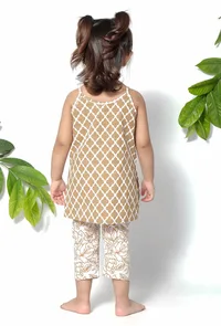 Set of 2 - Jasmine Brown Handblock Suit slip with Cotton Pants image 4