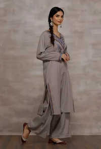 eshin-dusky-grey-woollen-kurta image 4