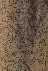 Set of 3: Kanak Beige Plain Round Neck Straight Fit Kota Bordered Cotton Kurta with Cotton Dhoti and Beige Floral Hand-Block Printed Kota Dupatta image 5