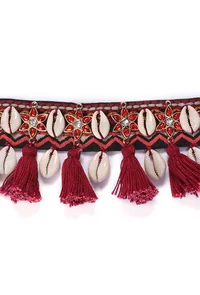 Ruby Red Thread Cowry Shell Kutch Choker image 3