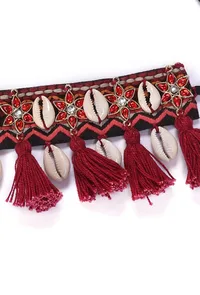 Ruby Red Thread Cowry Shell Kutch Choker image 4