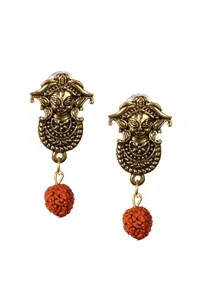 Devi Aura Earrings with Rudraksha Charm image 2
