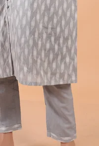 Cadet Blue Grey Cotton Patch Pants image 4