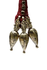 Aradia Maroon Tribal Brass Earrings image 4