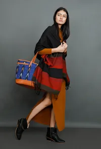 Maroon & Black Pure Wool Kullu Stole image 1