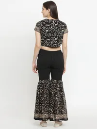 Black Blouse With Parsi Embroidery image 5