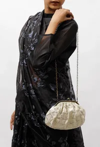 Amaira White Embellished Clutch Bag image 1