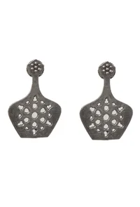 Vintage Pot Oxidized Stud Earrings image 3