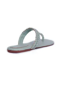 Powdered Blue Knotted Cruelty Free Leather Sandals image 6