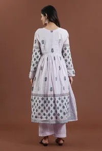 Hand Block Printed Cotton Gathered Kurta image 4