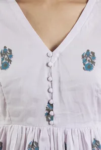 Hand Block Printed Cotton Gathered Kurta image 5