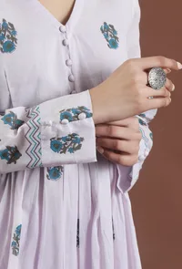 Hand Block Printed Cotton Gathered Kurta image 6