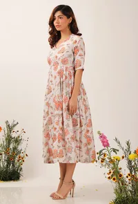 Cara Floral Chintz Gathered Kurta Dress image 3