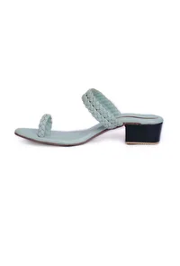 Ice Blue Knotted Cruelty Free Leather Sandals image 4