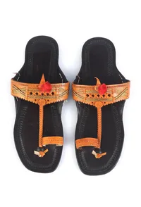 Genuine Cruelty-Free Leather Kolhapuri Toe-Hold Sandals image 2