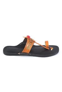 Genuine Cruelty-Free Leather Kolhapuri Toe-Hold Sandals image 4