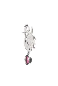 Swan Pink Brass Earrings image 3