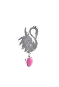 Swan Pink Brass Earrings image 4