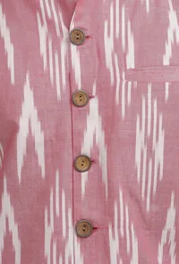 Rose Pink Ikat Nehru Jacket image 6