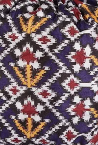 Chahat Blue, White & Multi Silk Patola Print Potli With Tassels image 6