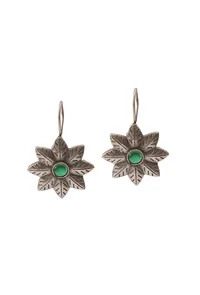 Silver-Look Leaves and Stars: Brass Oxidized Earrings image 2