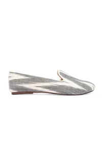 Fossil Grey & Tawny Brown Ikat Flat Cruelty Free Leather Ballerina image 4