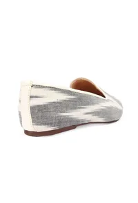 Fossil Grey & Tawny Brown Ikat Flat Cruelty Free Leather Ballerina image 5