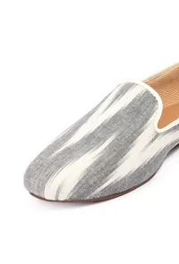 Fossil Grey & Tawny Brown Ikat Flat Cruelty Free Leather Ballerina image 6