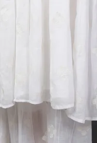 Set Of 2: Embroidered Kalidar White Kurta And Sharara image 5