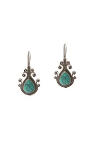 Turquoise Teardrop Elegance Earrings image 2
