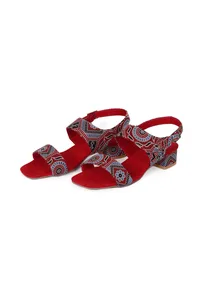 Heritage Harmony Red Ajrakh Bliss Heels image 2
