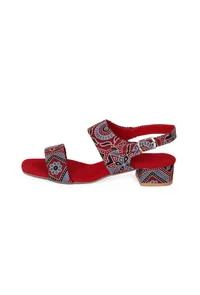 Heritage Harmony Red Ajrakh Bliss Heels image 3