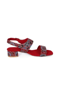 Heritage Harmony Red Ajrakh Bliss Heels image 4