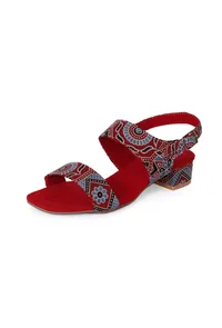 Heritage Harmony Red Ajrakh Bliss Heels image 5