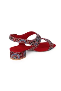 Heritage Harmony Red Ajrakh Bliss Heels image 6