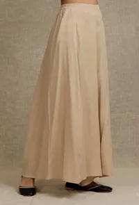 Ecru Solid Flared Palazzo Pants image 2