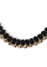 Onyx Black Thread Silver Tribal Necklace image 3