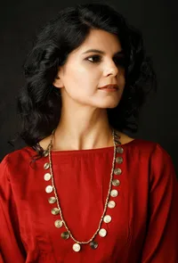 Dhokra-Inspired Green Cord Necklace image 1