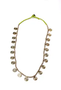 Dhokra-Inspired Green Cord Necklace image 2
