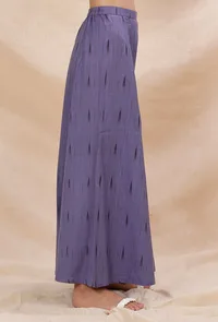 Mauve Cotton Ikkat Flared Pants image 3