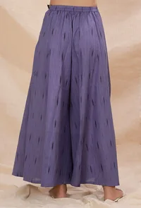 Mauve Cotton Ikkat Flared Pants image 4