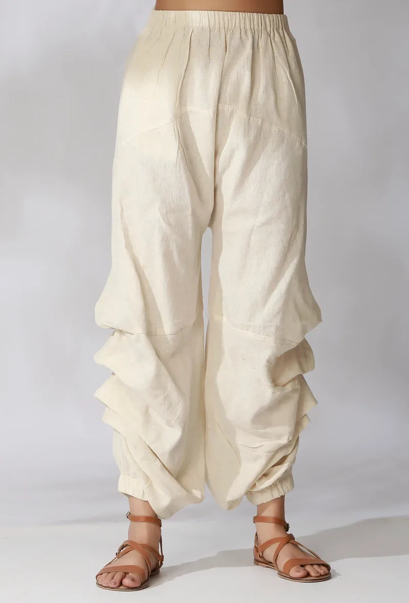 Off White Cotton Dhoti Pants