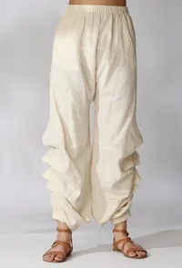 Off White Cotton Dhoti Pants image 1