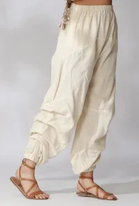 Off White Cotton Dhoti Pants image 2