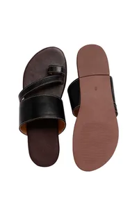 Black Cruelty Free Leather Sliders image 2