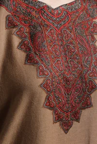 Petite Orchid Kashmiri Sozni Embroidery Phiran-Free Size image 5