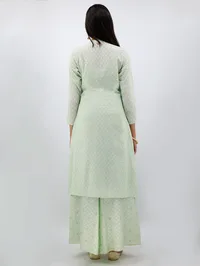 Wuseha Mint Green Cotton Kurta With Collar image 4