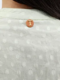 Wuseha Mint Green Cotton Kurta With Collar image 6