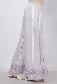 Lilac Stripes Hand Block Printed Cotton Palazzo image 2